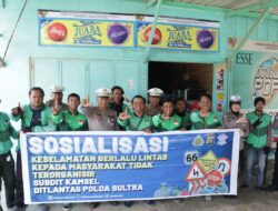 Polantas Polda Sultra Gelar Sosialisasi Tertib Berlalu Lintas di Pangkalan 𝘖𝘫𝘦𝘬