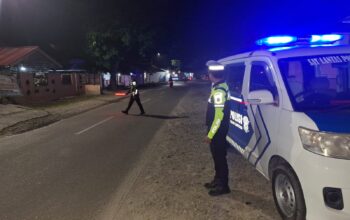 Cegah Kejahatan dan Lakalantas, Satlantas Polres Sigi Gelar Patroli Malam
