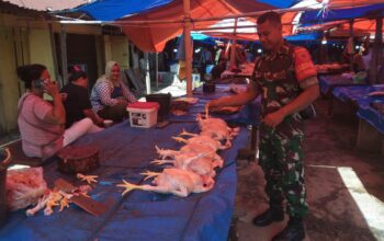 Pantau Harga Sembako Di Pasar, Upaya Babinsa Koramil 02/Tellu Limpoe Jaga Stabilitas Ekonomi