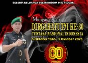 Dandim 1412/kolaka Letkol Inf Coki Gunawan.,S.,SOS.,M.,Han.,Beserta Keluarga Besar Kodim 1412/Kolaka Mengucapkan Dirgahayu TNI Ke-80
