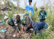 Galakkan Penghijauan, Babinsa Koramil 02/Tellu Limpoe Bersama Anggota UPTD KPH Bila Gelar Penanaman Pohon