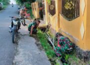 Babinsa Koramil 1413-05/Kaledupa Bersama Warga Gelar Kerja Bakti Pembersihan Selokan, Cegah Perkembangbiakan Nyamuk