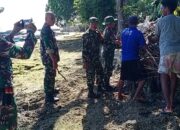 Kerja Bakti Di Pantai Desa Lasalimu, Upaya Babinsa Edukasi Masyarakat Peduli Kebersihan Lingkungan