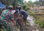 TNI AD Peduli Lingkungan: Koramil 07 Baranti Gelar Karya Bakti Bersihkan Selokan dan Sampah di Desa Sipudeceng