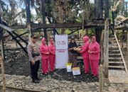 POLSEK LILIRILAU SALURKAN BANTUAN SOSIAL UNTUK KORBAN KEBAKARAN DI DESA KEBO