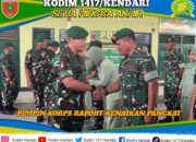 Dandim 1417/Kendari Pimpin Acara Korps Raport Kenaikan Pangkat Terhadap 86 Anggota