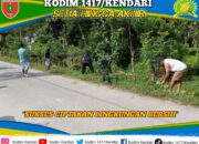 Karya Bakti Babinsa dan Masyarakat Galu Sukses Ciptakan Lingkungan Bersih