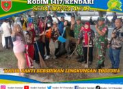 Karya Bakti Bersama Babinsa dan Warga Bersihkan Lingkungan Tobuuha