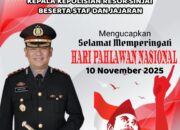 Kapolres Sinjai AKBP Harry Ashar Ashari,.S.I.K.,M.H., Beserta Staf dan Jajaran Mengucapkan Selamat Memperingati Hari Pahlawan Nasional 10 Nopember 2025