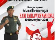 Dandim 1413/Buton Letkol Inf Arif Nofiyanto.,S.E.,Beserta Keluarga Besar Kodim 1413/Buton Mengucapkan Selamat Memperingati Hari Pahlawan Nasional 10 Nopember 2025