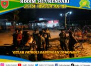 TNI Perkuat Pertahanan Wilayah, Koramil Wawotobi Gelar Patroli Gabungan di Konawe