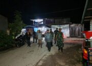 Babinsa Koramil 1413-08/Gu Bersinergi dengan Komduk dan Warga Gelar Patroli Malam Jaga Keamanan Wilayah Bombonawulu