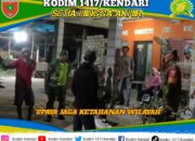 Koramil 1417-02/Wawotobi Gelar Patroli Bersama Komduk di Desa Lalonona Guna Jaga Stabilitas Ketahanan Wilayah