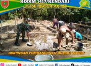 Babinsa Koramil 1417-06/Unaaha Dukung Pembangunan Rumah Warga di Konawe