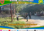 Babinsa Koramil 1417-08/Mandonga Gelar Karya Bakti Pembersihan di Kelurahan Anaiwoi