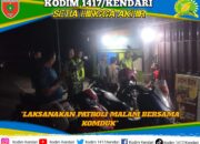 TNI AD Melalui Koramil 1417-02/Wawotobi Gelar Patroli Gabungan Bersama Komduk