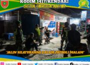 Sinergi Malam Jaga Keamanan: Babinsa Koramil Wawotobi dan Komduk Perkuat Pertahanan Wilayah Konawe