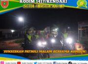 Sinergi Malam Jaga, Babinsa Koramil 1417-02/Wawotobi dan Komduk Gelar Patroli di Tawangga
