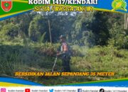 Babinsa Koramil 1417-13/Landono dan Warga Bersinergi Jaga Kebersihan Lingkungan di Konawe Selatan