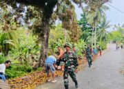 Babinsa Koramil 1413-05/Kaledupa dan Warga Gotong Royong Bersihkan Jalan dan Saluran Air
