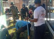 Babinsa Koramil 1413-08/Gu dan Warga Gelar Aksi Bersih-Bersih di Sekitar Pasar Tradisional Boneoge