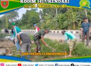 Semangat Gotong Royong: Babinsa Koramil 1417-06/Unaaha Gelar Karya Bakti Bersihkan Lingkungan