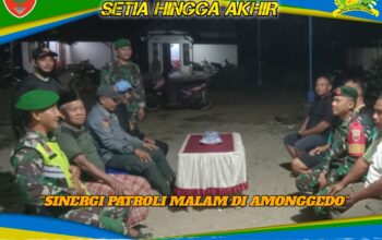 Babinsa Koramil 1417-02/Wawotobi Gelar Patroli Bersama Komduk di Amonggedo
