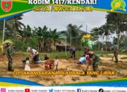Babinsa Koramil 1417-01/Wawonii Pimpin Kerja Bakti Bersihkan Lapangan Voli