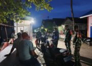 Babinsa Koramil 1413-08/Gu Bersama Komponen Pendukung Gelar Patroli Malam Jaga Kamtibmas di Teluk Lasongko