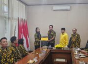 Kahar Partai Golkar Lampung Riza Mirhardi Terima Laporan Peserta Diklat Satgas Nasional Dari Ketua PD AMPG Darlian Pone
