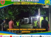 Babinsa Koramil 1417-02/Wawotobi Gelar Patroli Bersama Komduk Di Kelurahan Tawanga