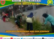 Karya Bakti Bersama TNI dan Warga Ciptakan Lingkungan Bersih dan Asri
