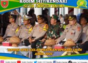 Dandim Kendari Hadiri Kegiatan Apel Gelar Pasukan Operasi Lilin Anoa 2025