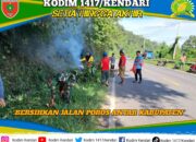 Sinergi TNI dan Rakyat, Koramil 1417-03/Lambuya Percantik Jalur Poros Kendari – Kolaka