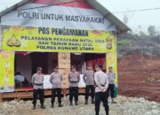 Personel Pos Pam Nataru Lakukan Pengaturan Lalu Lintas Berikan Himbauan Agar Tertib Berkendara