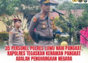 35 Personel Polres Luwu Naik Pangkat, Kapolres Tegaskan Kenaikan Pangkat Adalah Penghargaan Negara