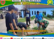 Sinergi TNI dan Warga, Babinsa Koramil 1417-11/Poasia Gelar Karya Bakti Bersihkan Selokan di Lapulu