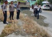 Awali Tahun dengan Kepedulian, Polres Sigi Cegah Kecelakaan Lewat Perbaikan Jalan