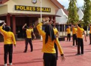 Gaungkan Hidup Sehat, Polres Sinjai Rutin Gelar Senam Pagi Bersama.