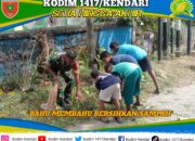 Sinergi TNI dan Masyarakat, Babinsa Koramil Mandonga Gelar Aksi Bersih Lingkungan di Anawai