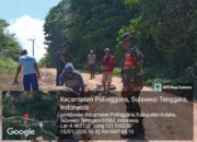 Babinsa Desa Pondowae Ajak Warga Kerja Bakti Perbaiki Jalan Desa