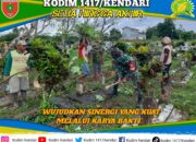 Sinergi TNI dan Warga Kompak Bersihkan Makam Umum