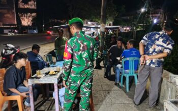 Patroli Bersama Komduk, Koramil 1413-02/Pasarwajo Tingkatkan Kewaspadaan Warga