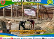 Babinsa Lainea Dampingi Warga Dalam Proses Pembangunan Koperasi Merah Putih di Desa Pangan Jaya