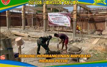 Babinsa Lainea Dampingi Warga Dalam Proses Pembangunan Koperasi Merah Putih di Desa Pangan Jaya