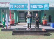 Kodim 1413/Buton Teguhkan Jiwa Ksatria Prajurit Lewat Tradisi Kenaikan Sabuk Pencak Silat Militer