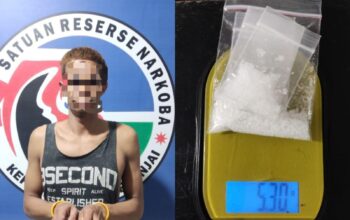 Komitmen Polres Sinjai Berantas Narkotika, Seorang Pria Ditangkap dengan BB 5.30 Gram.