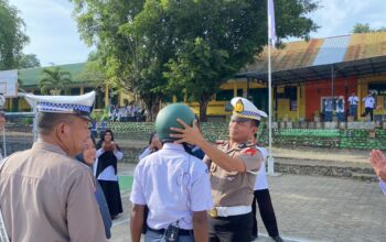 Satlantas Polres Soppeng Laksanakan Police Goes to School, Berikan Edukasi Keselamatan Lalu Lintas kepada Pelajar