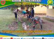 Tingkatkan Aksesibilitas, Babinsa Koramil 1417-13/Landono Gelar Karya Bakti Bersama Warga Desa Tridana