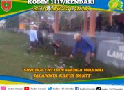Sinergi TNI dan Warga, Koramil 1417-02/Wawotobi Gelar Karya Bakti di Desa Puday